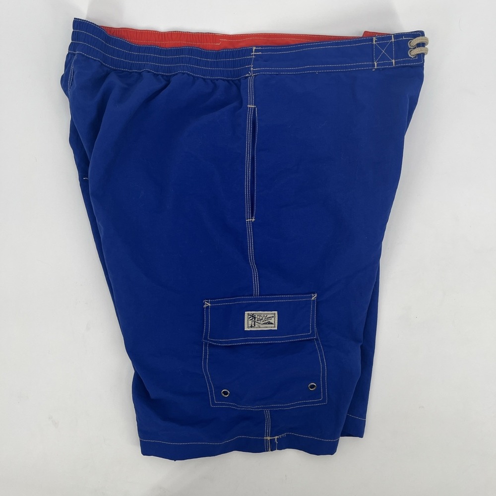 Polo Ralph Lauren Mens XL Swimwear Trunks Blue Shorts Elastic Waist Pockets EUC - Picture 2 of 7